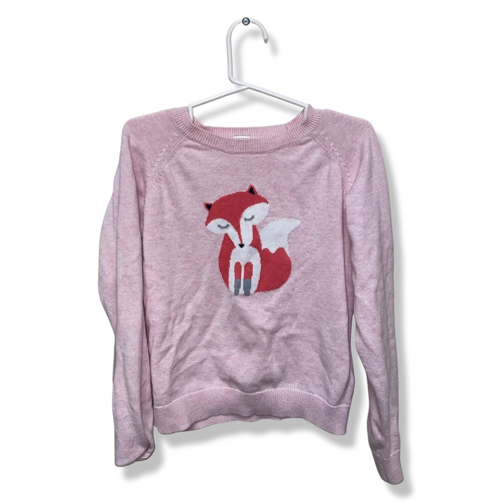 Oshkosh Bgosh Girls Pink Fox Sweater Size 8